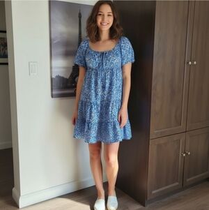 Streetwear Society Blue Floral Mini Dress